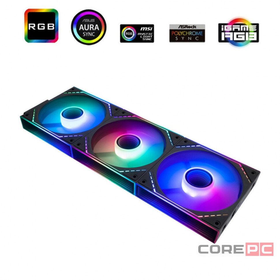 Комплект вентиляторов для корпуса Thermalright TL-M12Q-S X3 ARGB Black (TRTLM12QS.3P)