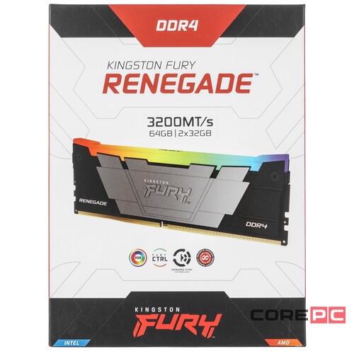 Оперативная память 64 Gb 3200 MHz Kingston FURY Renegade RGB XMP Black (KF432C16RB2AK2/64)