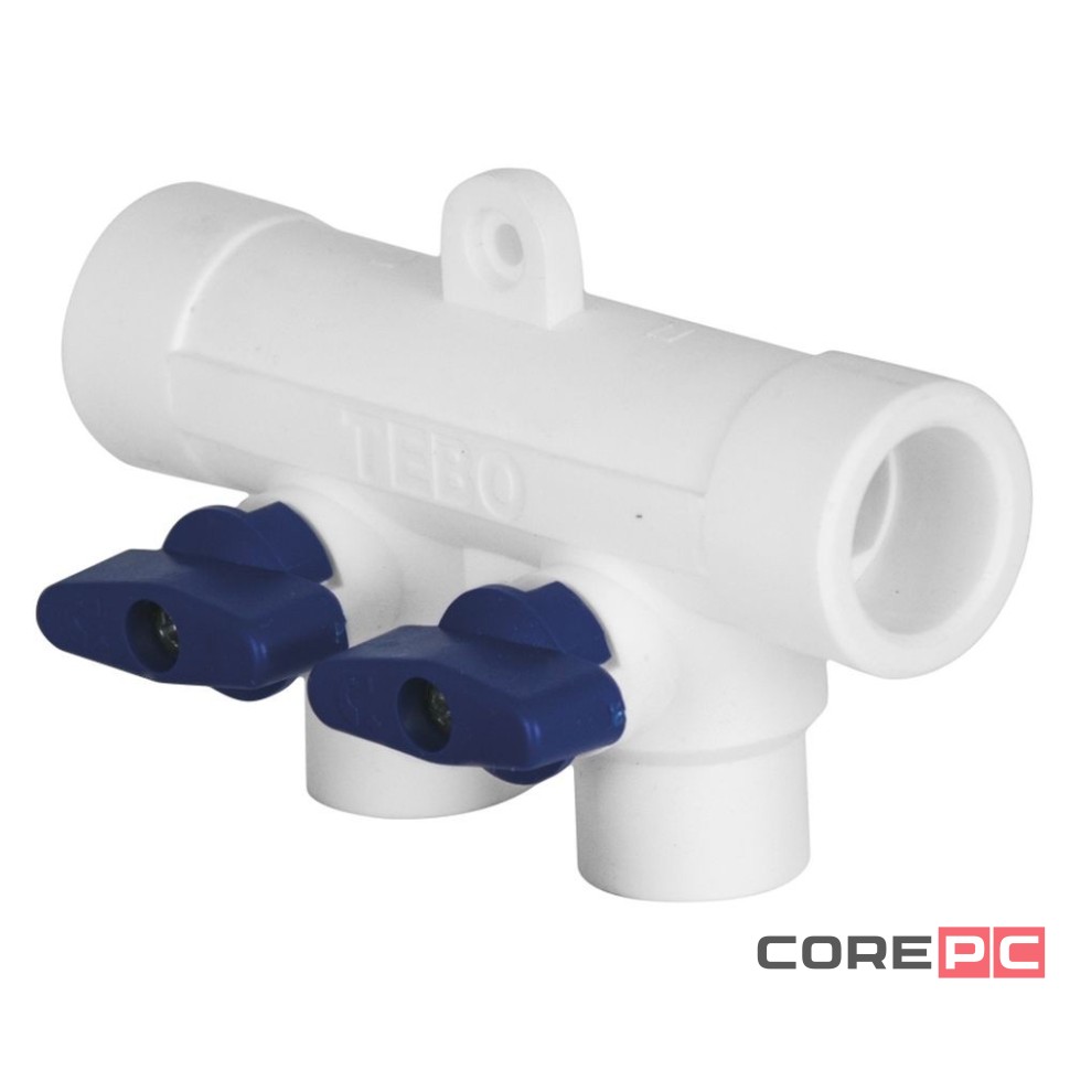 Коллектор TEBO бел. PP-R 32x20x3 вых. син. (3/18), арт. 030091212