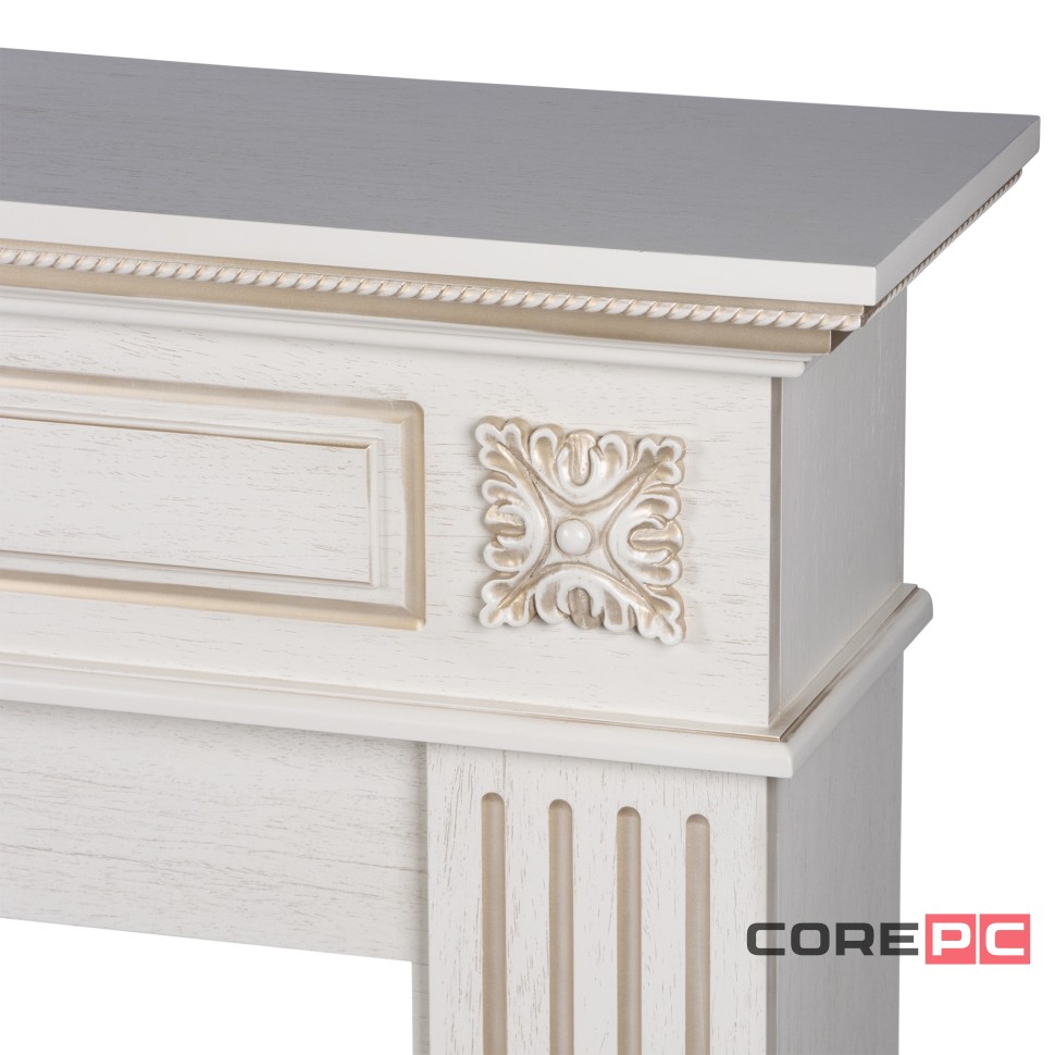 Каминокомплект: Очаг Electrolux EFP/P-3620LS, портал Siena 42/40/36, сл. кость с зол. патиной