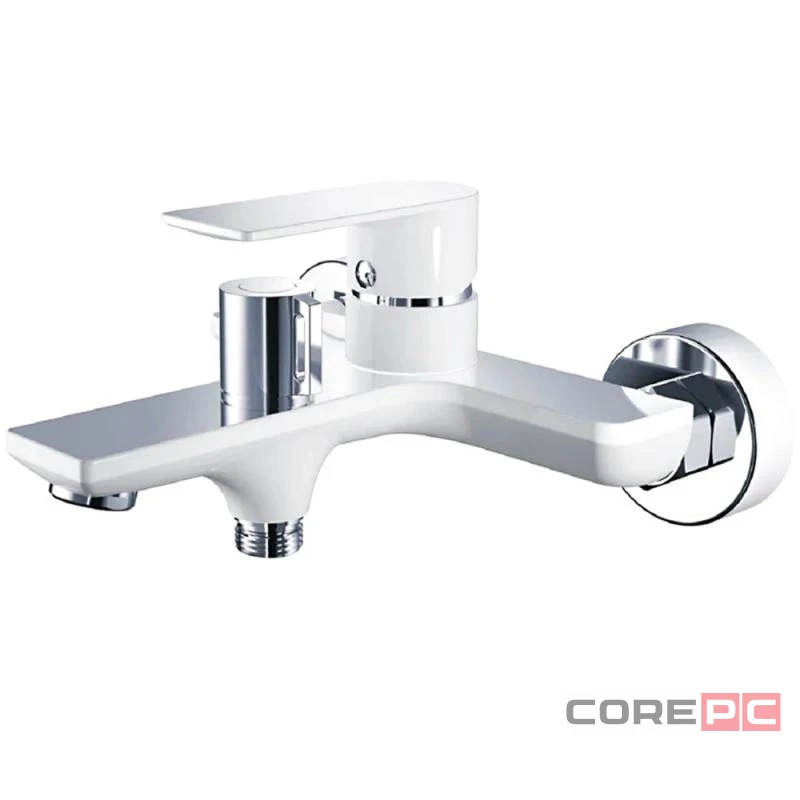 Смеситель для ванны Haiba HB60505-8, рычажное управление, цвет хром/белый