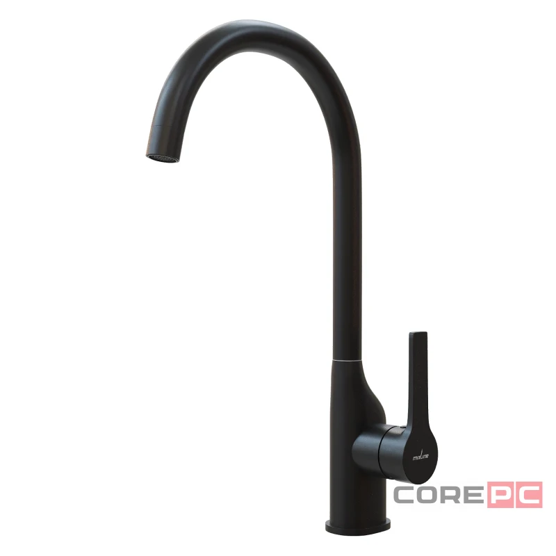 Смеситель для кухни MIXLINE МЛ23-032/ML23-032, рычажное управление, цвет черный