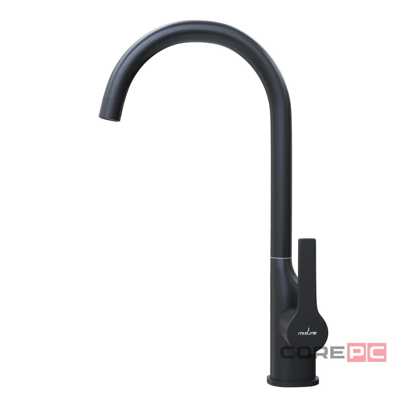 Смеситель для кухни MIXLINE МЛ23-032/ML23-032, рычажное управление, цвет черный