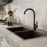 Смеситель для кухни MIXLINE МЛ23-032/ML23-032, рычажное управление, цвет черный