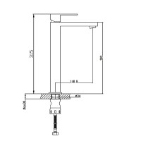 Смеситель для раковины Haiba HB11803-7, рычажное управление, цвет черный