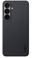 Чехол PITAKA Ultra-Slim Case для Samsung Galaxy S25 карбоновый (арамид) черно-серый в полоску