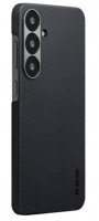 Чехол PITAKA Ultra-Slim Case для Samsung Galaxy S25 карбоновый (арамид) черно-серый в полоску