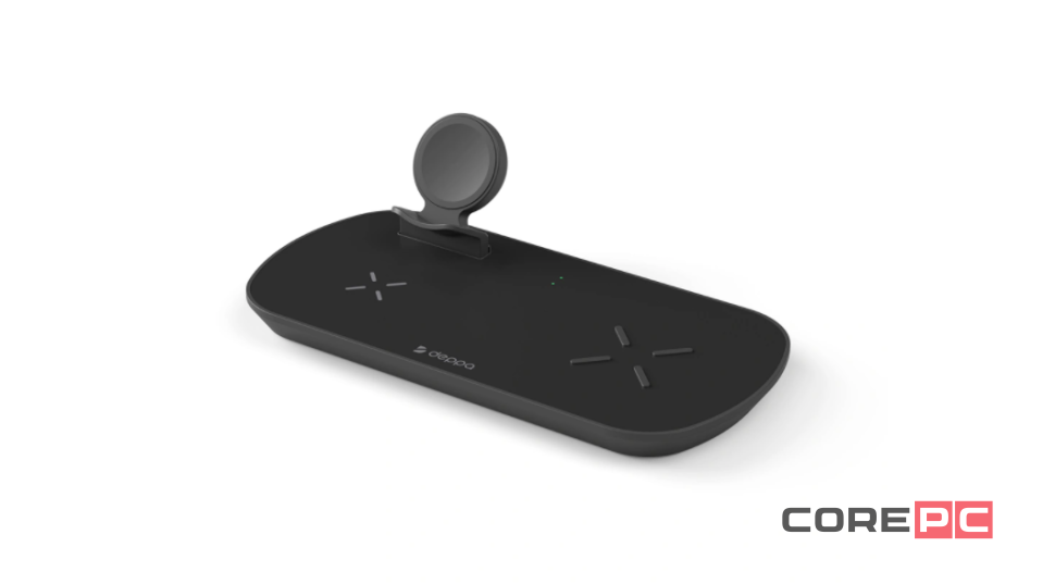 Беспроводное зарядное устройство Deppa 3 в1 (D-24011) для смартфонов с Qi/ Galaxy Watch/ Galaxy Buds 17.5W (черный)