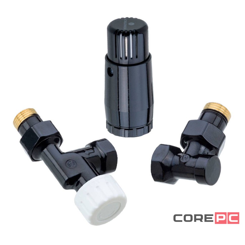 Комплект подключения SCHLOSSER STANDARD MINI 1/2quot; осевой, Ral 9005, с термоголовкой MINI М30х1,5