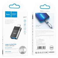 OTG Hoco UA17 Lightning (папа) на USB2.0 (мама) черный
