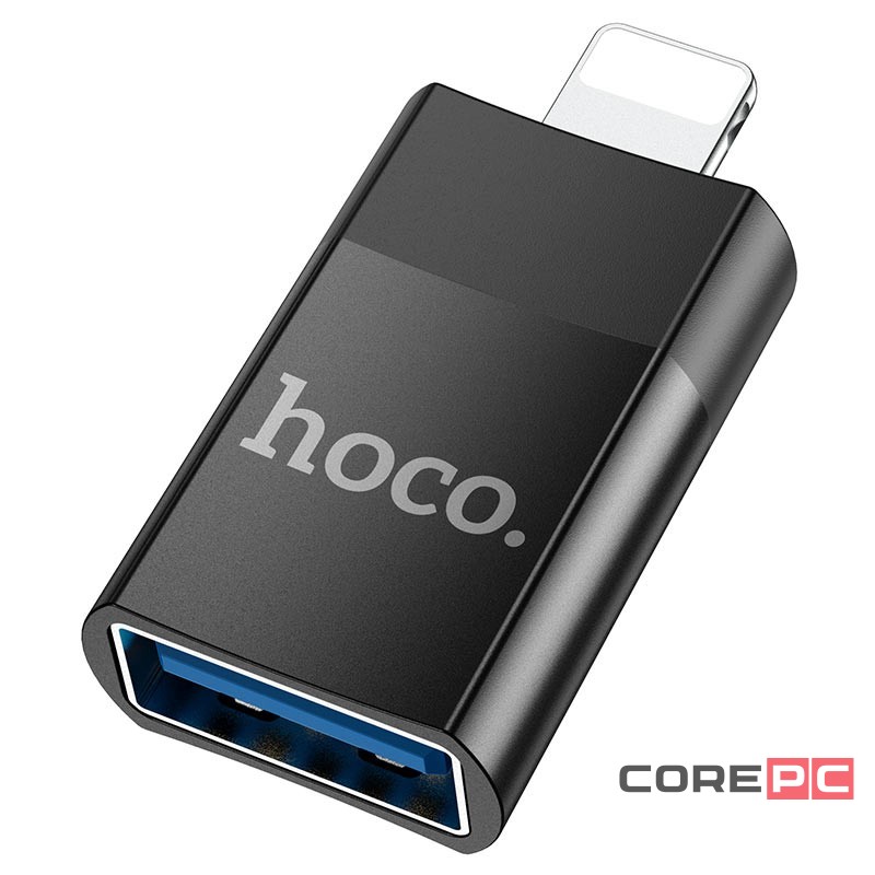 OTG Hoco UA17 Lightning (папа) на USB2.0 (мама) черный