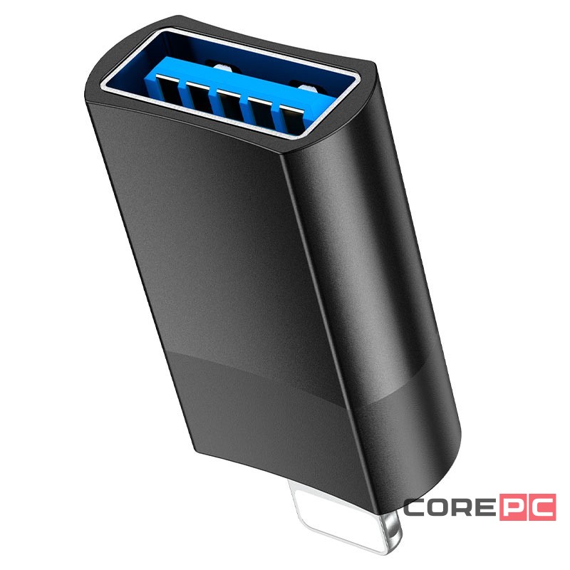 OTG Hoco UA17 Lightning (папа) на USB2.0 (мама) черный