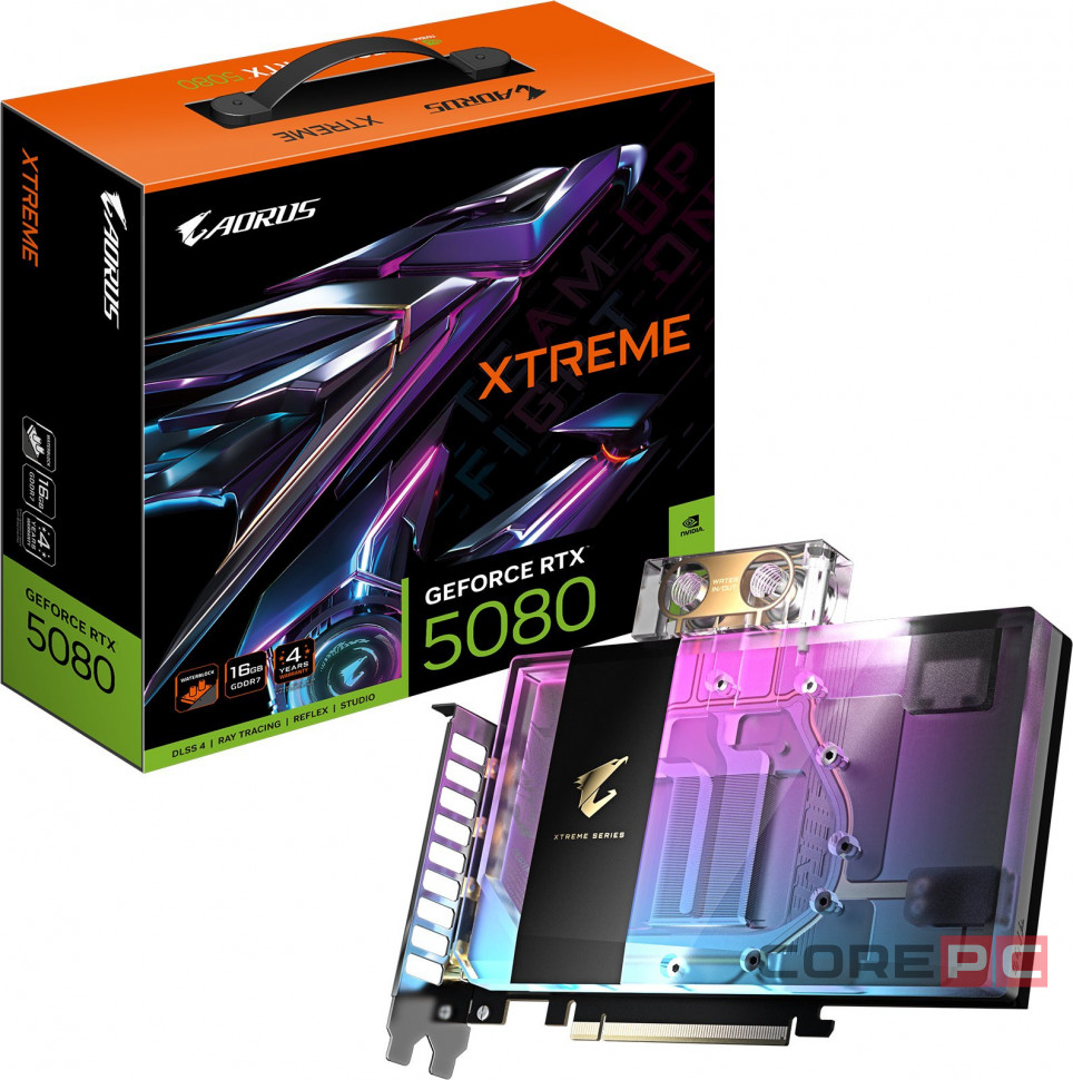 Видеокарта Gigabyte (GV-N5080AORUSX WB-16GD) GeForce RTX 5080 16GB XTREME WATERFORCE WB