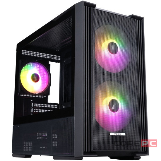 Компьютерный корпус 1STPLAYER AU6 ARGB Black (AU6-BK-2FA7-14-2FA7R-1FA7)