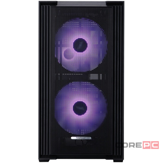 Компьютерный корпус 1STPLAYER AU6 ARGB Black (AU6-BK-2FA7-14-2FA7R-1FA7)