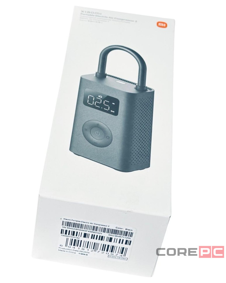 Насос электрический Xiaomi Mijia Portable Electric Air Compressor 2 MJCQB06QW черный