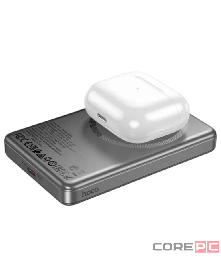 Powerbank с беспроводной зарядкой MagSafe Hoco Q26A 10000mAh 2USB-C 20W серый