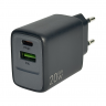 Сетевое зар. устр. Keephone Booster 1USB+1C Gan 20W черное