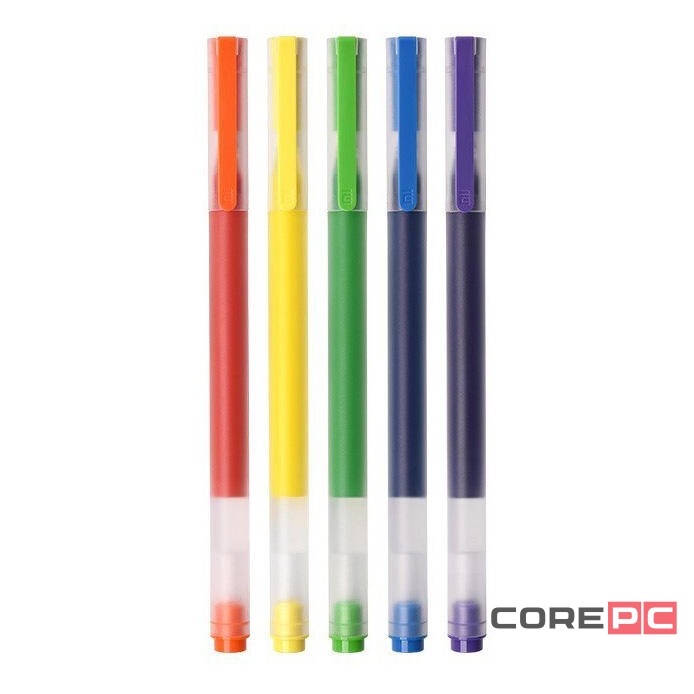 Ручка гелевая Xiaomi Mi Jumbo Gel Ink Pen 5шт (MJBWB03WC) цветных
