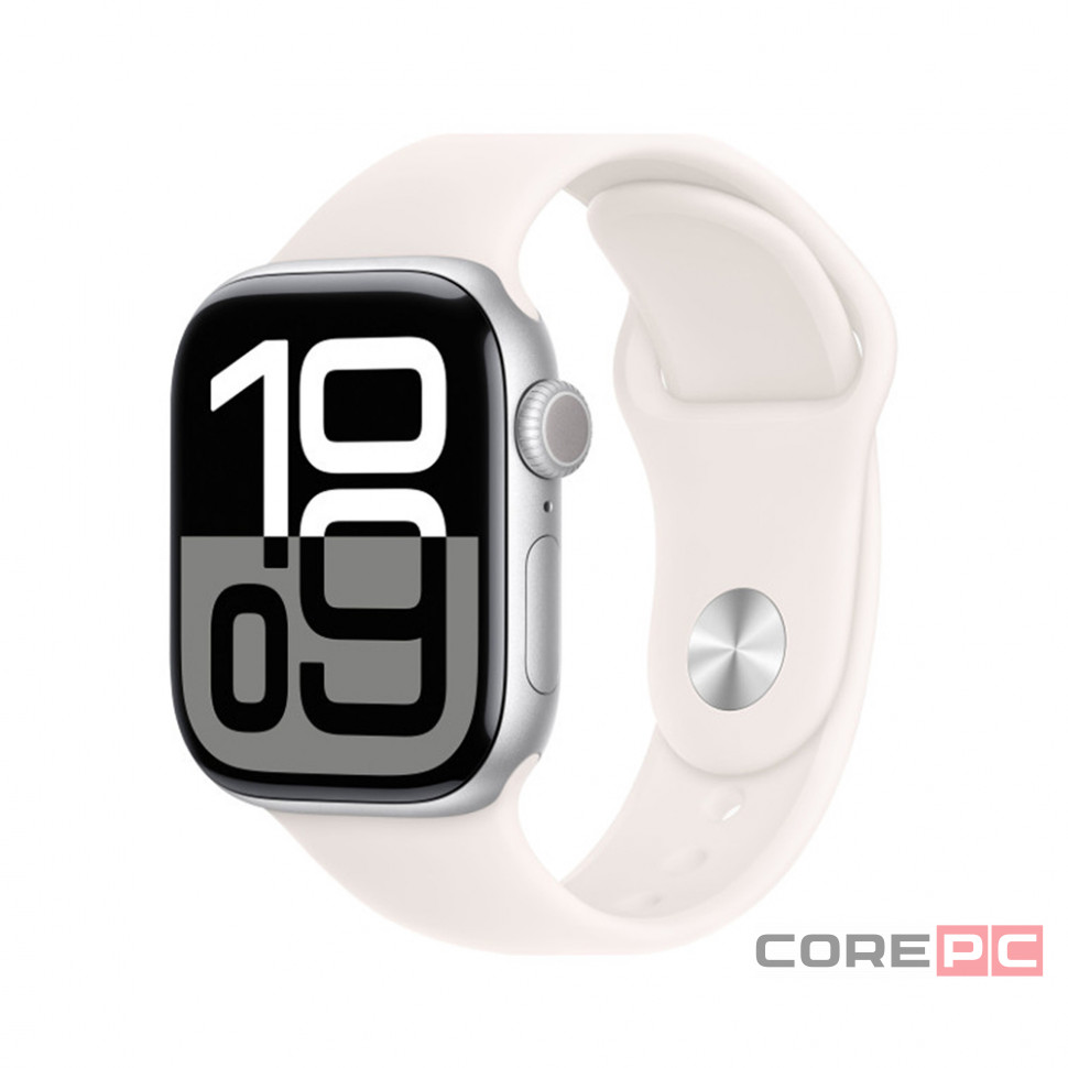Apple Watch Series 10 46mm Silver Aluminum Case with Light Blush Sport Band (M/L)