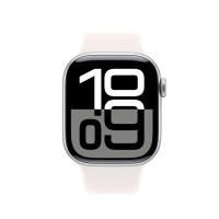 Apple Watch Series 10 46mm Silver Aluminum Case with Light Blush Sport Band (M/L)