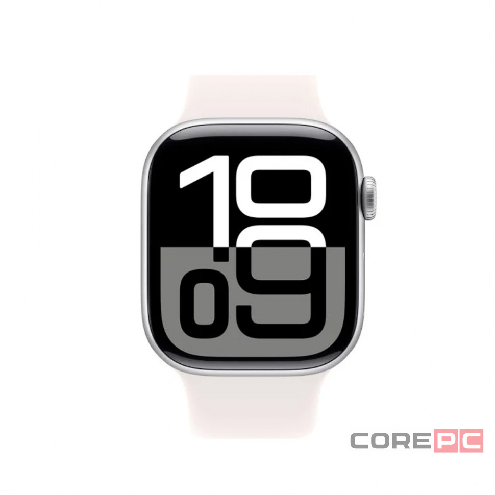 Apple Watch Series 10 46mm Silver Aluminum Case with Light Blush Sport Band (M/L)