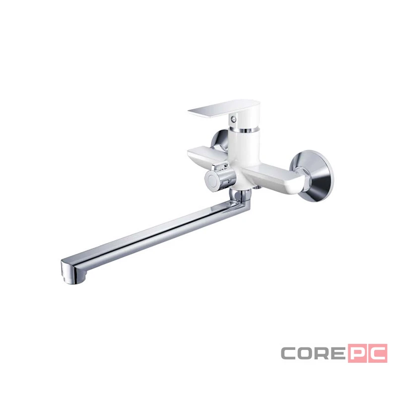 Смеситель для ванны и раковины Haiba HB22505-8, рычажное управление, цвет хром/белый