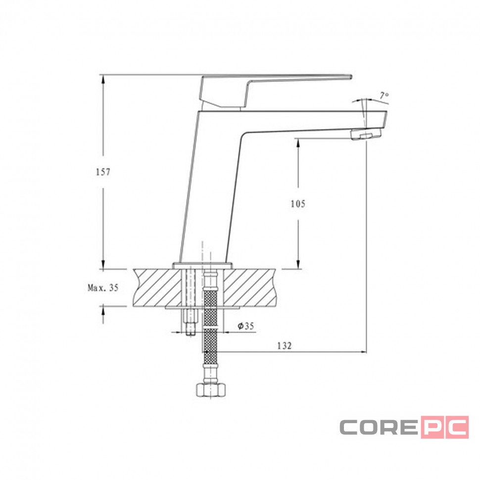 Смеситель для раковины Haiba HB11191, рычажное управление, цвет хром