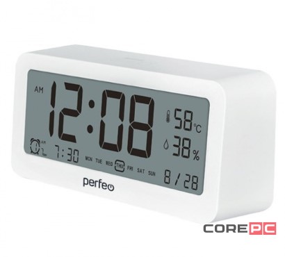 Часы-метеостанция Perfeo Vento (PF-S8826) белые
