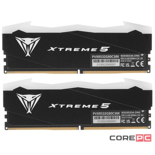 Оперативная память 32 Gb 8000 MHz Patriot XTREME 5 RGB (PVXR532G80C38KM)