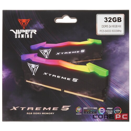 Оперативная память 32 Gb 8000 MHz Patriot XTREME 5 RGB (PVXR532G80C38KM)