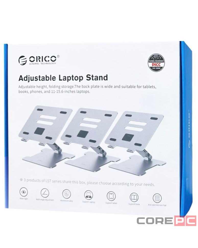 Охлаждающая подставка для ноутбука Orico LST-T1 серебристая