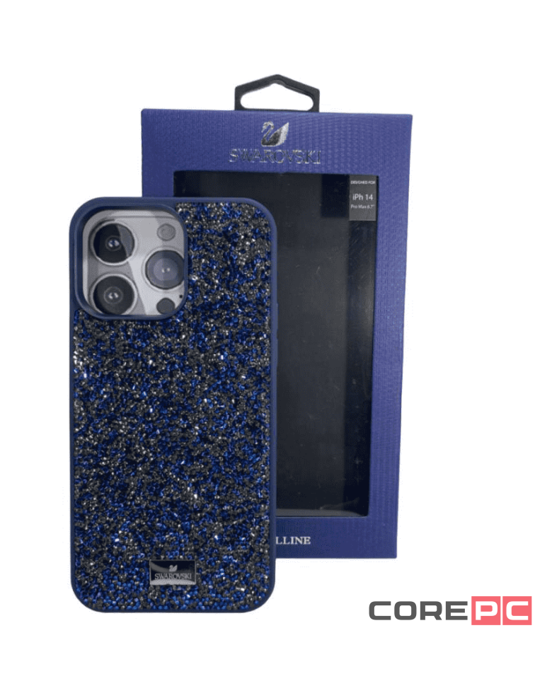 Накладка для i-Phone 14 Pro Max 6.7 Swarovski синии