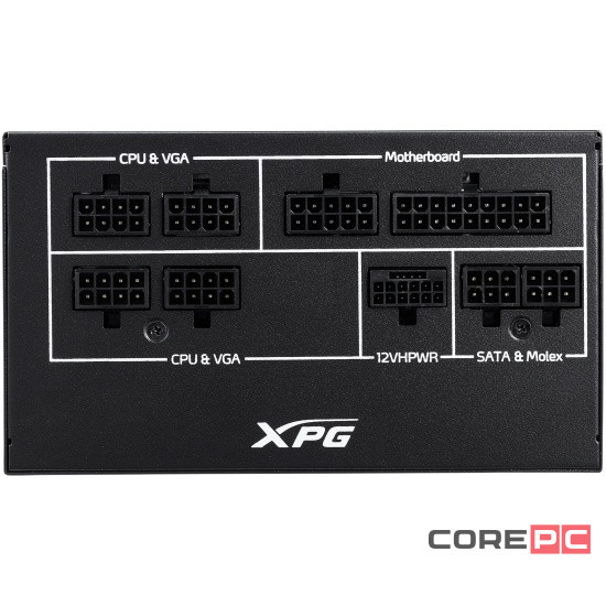 Блок питания ADATA XPG 850W CORE REACTOR II Black (COREREACTORII850G-BKCEU) (PCIe 5.0 Connector Cable Details)