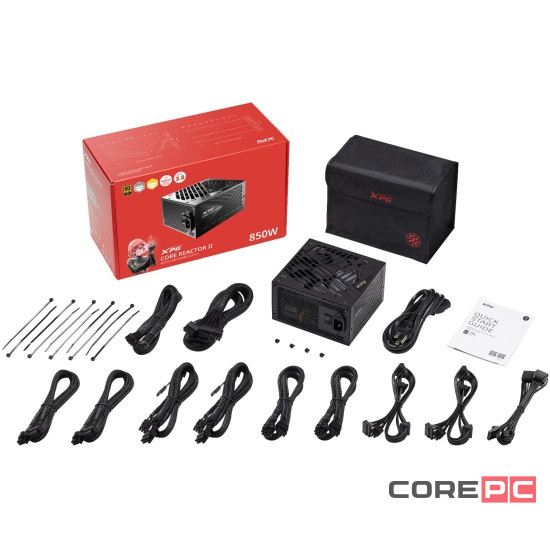 Блок питания ADATA XPG 850W CORE REACTOR II Black (COREREACTORII850G-BKCEU) (PCIe 5.0 Connector Cable Details)