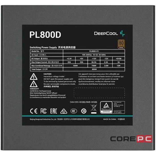 Блок питания Deepcool 800W PL800D (R-PL800D-FC0B-WDEU-V2) 16 Pin (PCIe 5.0 Connector Cable Details)