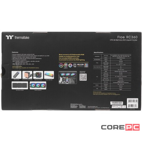 Система жидкостного охлаждения для процессора/оперативной памяти Thermaltake Floe RC360 ARGB CL-W290-PL12SW-A не подходит под 1700
