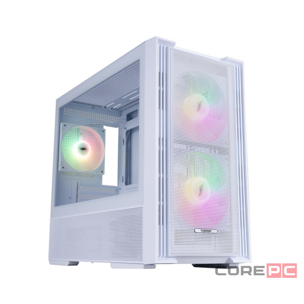 Компьютерный корпус 1STPLAYER AU6 ARGB White (AU6-WH-2FA7-14-W-2FA7R-W-1FA7-W)
