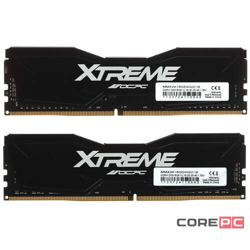 Оперативная память 16 Gb 3200 MHz OCPC XT II XTREME Black (MMX2K16GD432C16)
