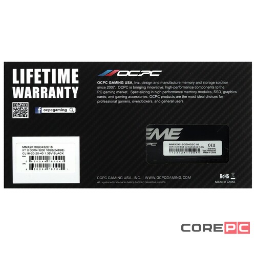 Оперативная память 16 Gb 3200 MHz OCPC XT II XTREME Black (MMX2K16GD432C16)