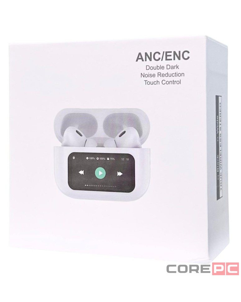 Беспроводные наушники TWS с дисплеем Earphone Y16 BT5.3/4ч/ANC/ENC белые