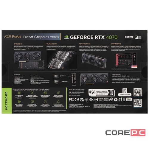 Видеокарта ASUS (PROART-RTX4070-O12G) GeForce RTX 4070 12GB PROART OC 90YV0J11-M0NA00