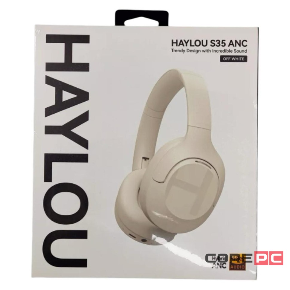 Стереонаушники Bluetooth полноразмерные Haylou S35 ANC белые