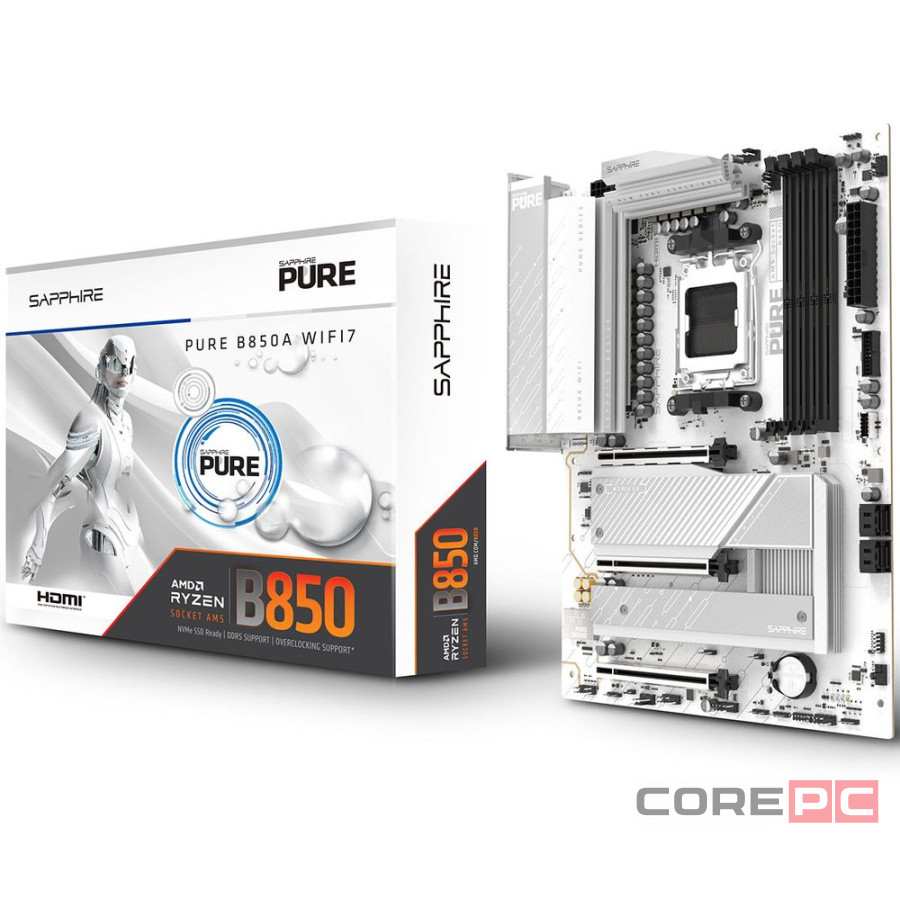 Материнская плата Sapphire B850A PURE WIFI7 White (52123-11-40G)