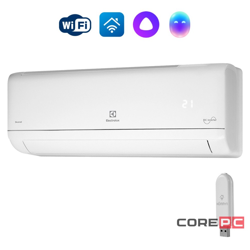 Сплит-система инверторного типа Electrolux Skandi DC EACS/I-07HSK/N3_24Y комплект с Wi-Fi донглом