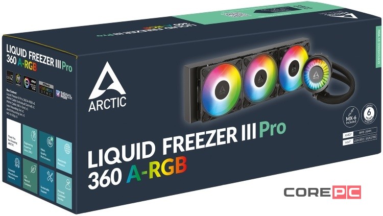 Система жидкостного охлаждения для процессора Arctic Cooling Liquid Freezer III Pro 360 ARGB Black (ACFRE00184A)