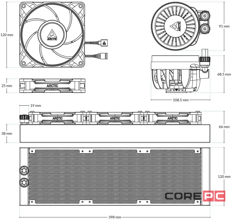 Система жидкостного охлаждения для процессора Arctic Cooling Liquid Freezer III Pro 360 ARGB Black (ACFRE00184A)