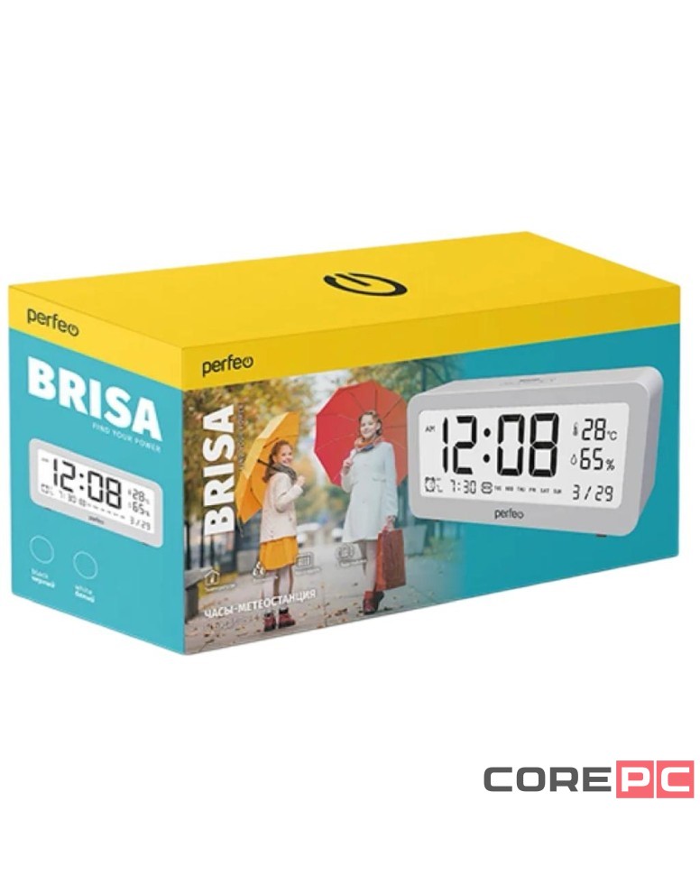 Часы-метеостанция Perfeo Brisa (PF-S8827) белые