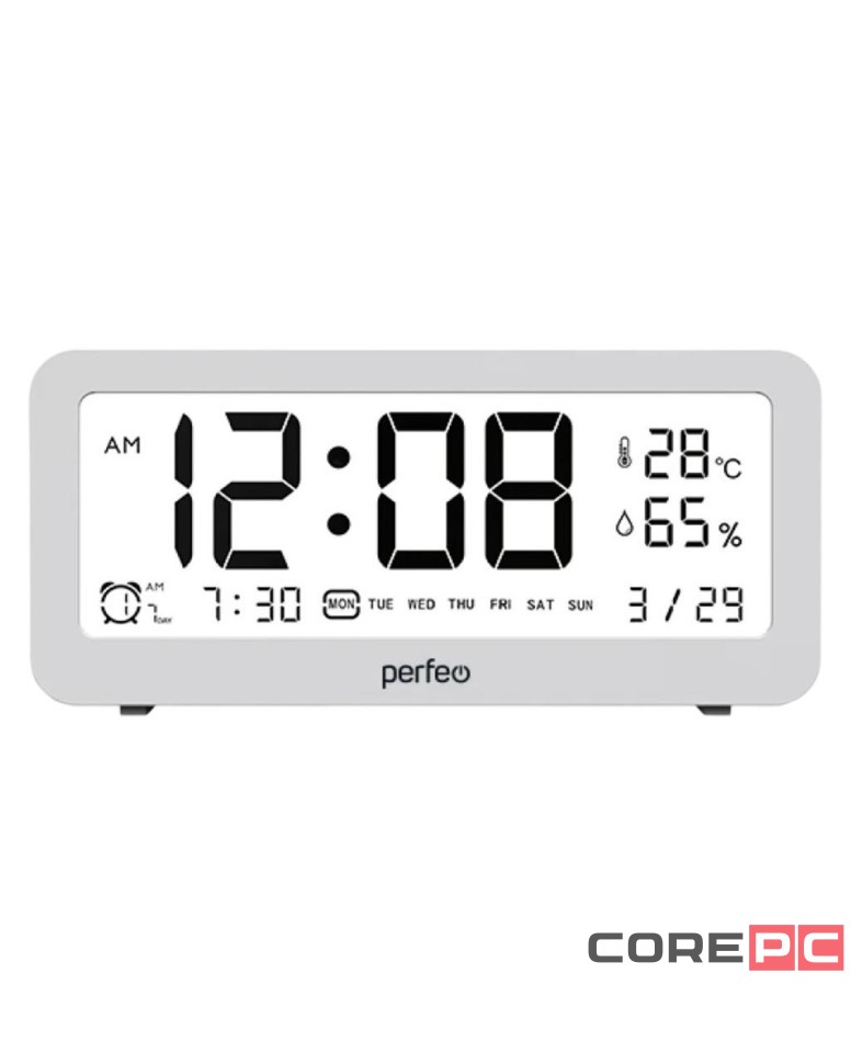Часы-метеостанция Perfeo Brisa (PF-S8827) белые