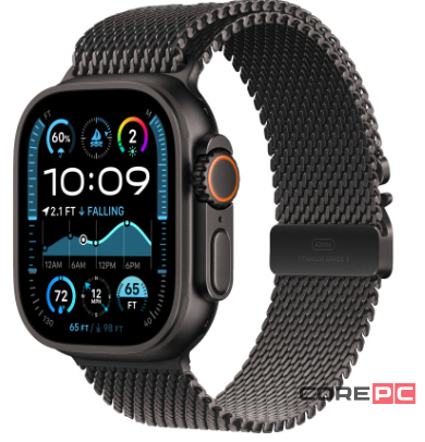 Apple Watch Ultra 2 (2024) 49mm Black Titanium Case with Black Titanium Milanese Loop (S)